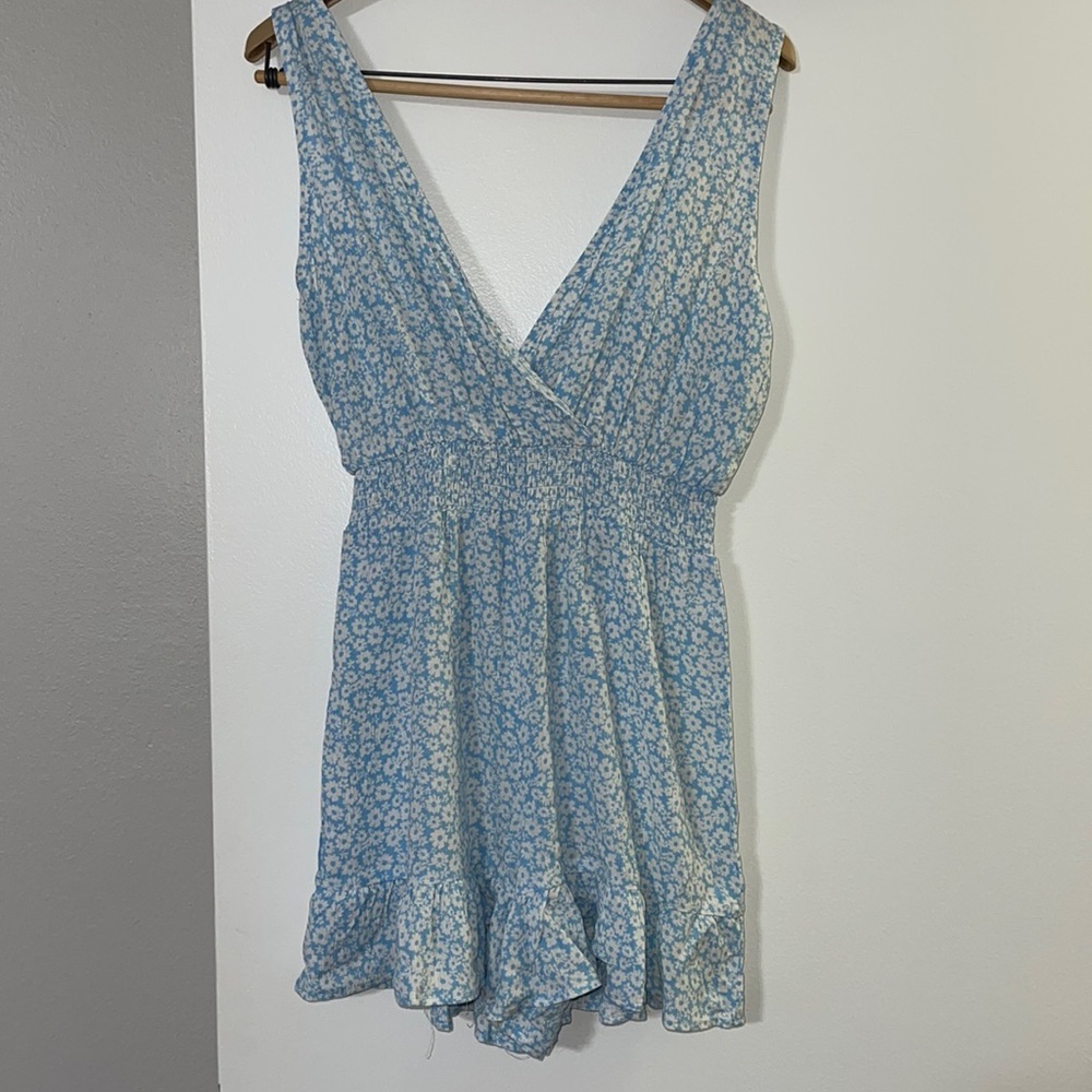 Blue floral romper